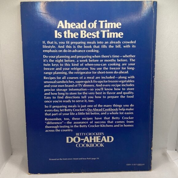 Betty Crocker’s Do-Ahead Cookbook Recipes for the Freezer and the Refrigerator - Picture 7 of 7